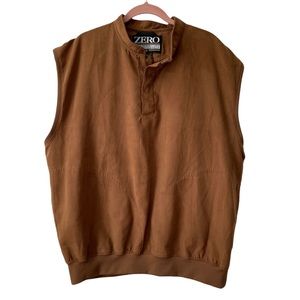 Zero Restriction Men’s Quarter Snap Microsuede Wind Rain Golf Vest Size Large